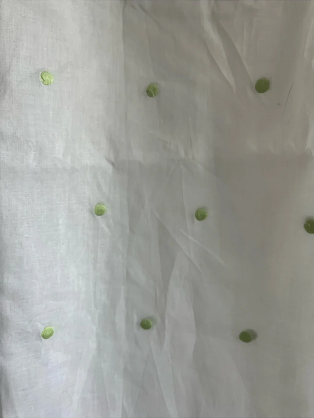 Pottery Barn Kids  Light Green Polka Dot Sheer Curtains 44 x 84